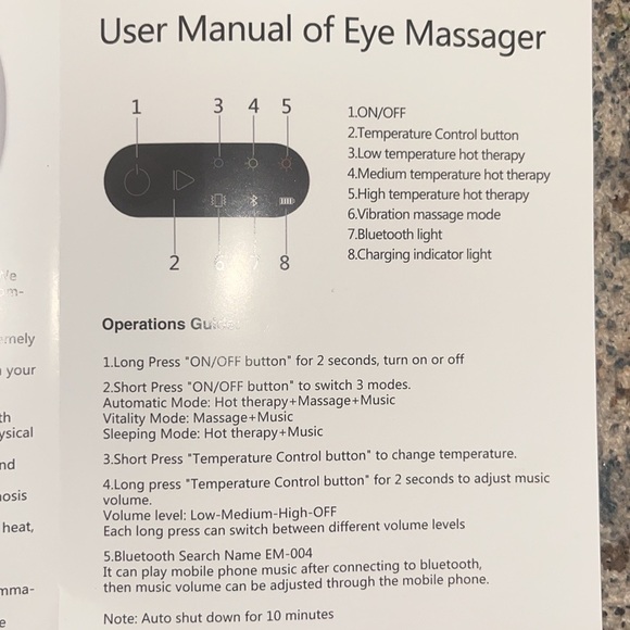 NWT TRAKK Eye Therapy Massager BT Electric Eye Massager w/ Heat + Vibration - Picture 14 of 14